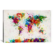 World Map Paint Drops III 40-Inch x 26-Inch Canvas Wall Art
