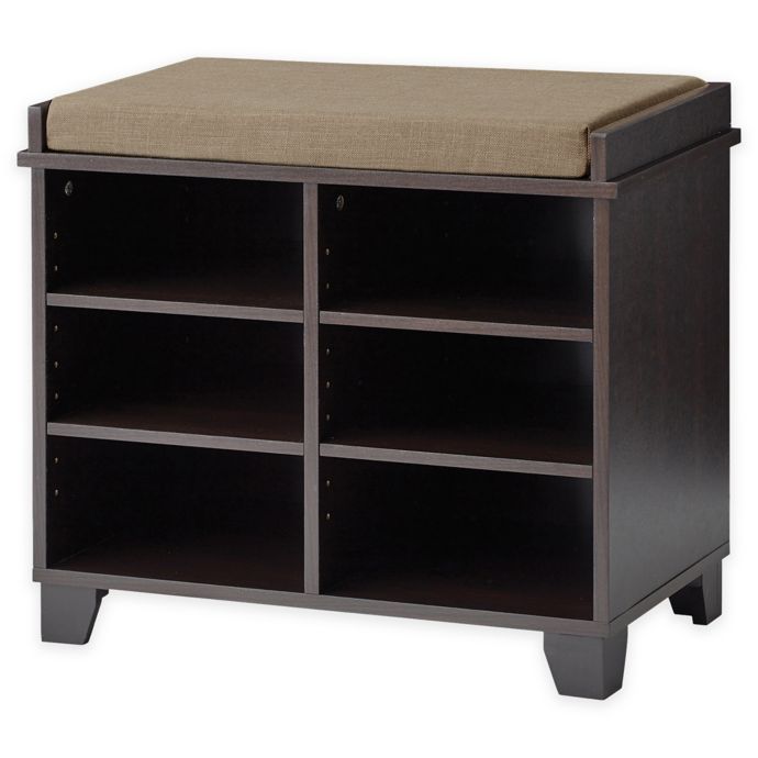 Real Simple®Storage Bench in Espresso with Tan Linen ...