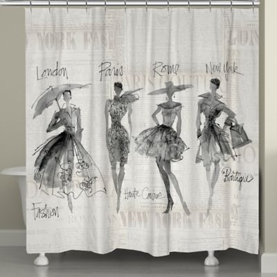 Fashion Sketchbook Shower Curtain In, Fashion Shower Curtain