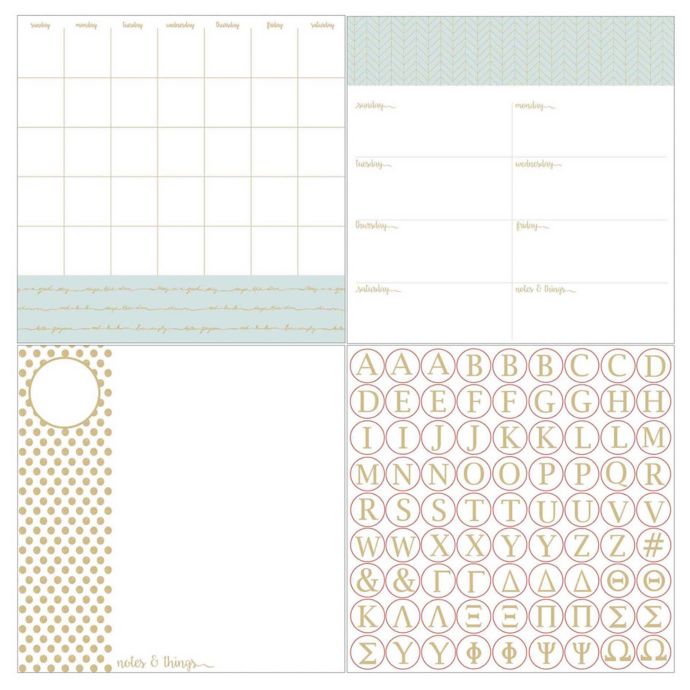 Wallpops Dry Erase 3 Piece Glamour Monogram Calendar Planner