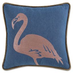 Coastal Living® Flamingo Square Throw Pillow in Navy/Pink