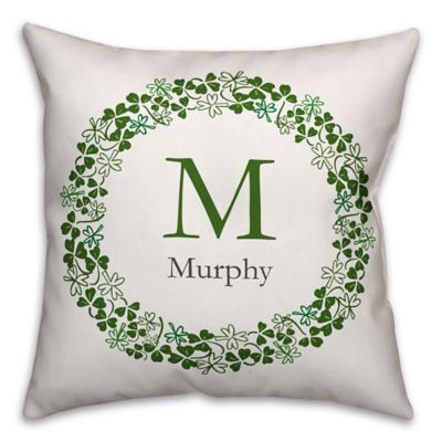 Designs Direct St. Patrick&#39;s Day Collection Family Clover Wreath Throw Pillow