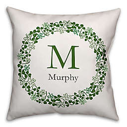 Designs Direct St. Patrick's Day Collection Family Clover Wreath Throw Pillow