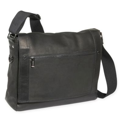 kenneth cole colombian leather flapover messenger bag