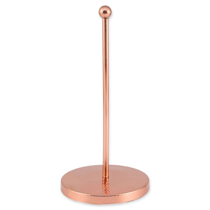 copper paper towel holder under cabinet