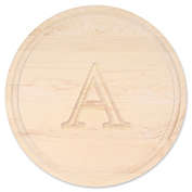 Cutting Board Company 10.5-Inch Round Wood Monogram Letter &quot;A&quot; Cheese Board in Maple