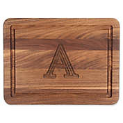 Cutting Board Company 9-Inch x 12-Inch Wood Monogram Letter &quot;A&quot; Cheese Board in Walnut