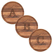 Cutting Board Company 10.5-Inch Round Wood Block Letter Monogram Cheese Board in Walnut