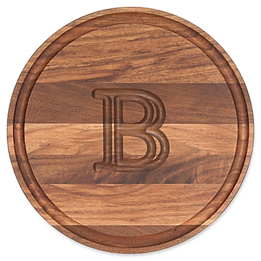 Cutting Board Company 10.5-Inch Round Wood Monogram Letter "B" Cheese Board in Walnut. View a larger version of this product image.