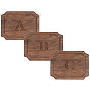 Cutting Board Company 9-Inch x 12-Inch Scalloped Wood Monogram Cheese Board in Walnut