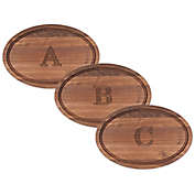 Cutting Board Company 12-Inch x 18-Inch Wood Oval Monogram Cutting Board in Walnut