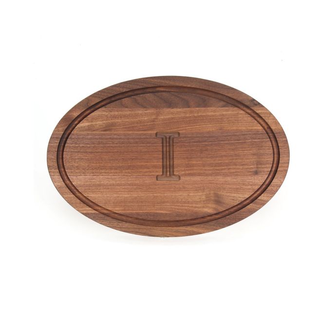 Cutting Board Company 12Inch x 18Inch Wood Oval Monogram Cutting