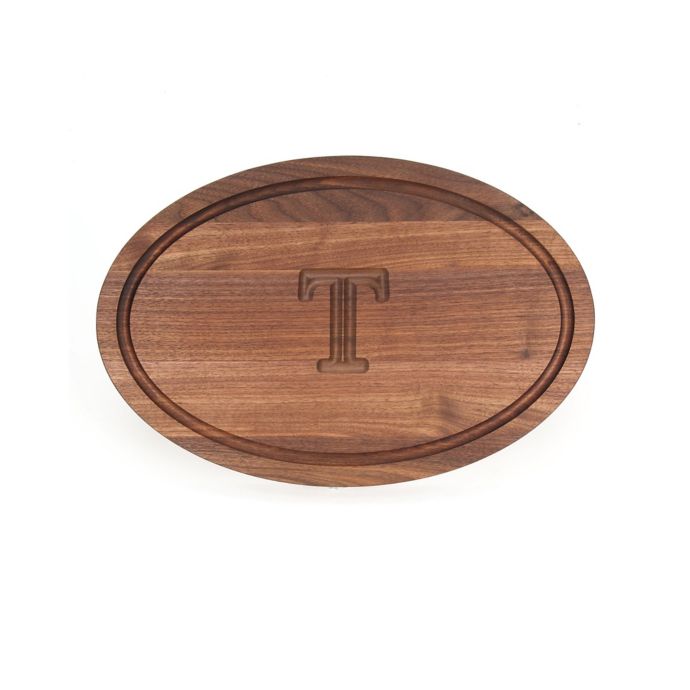 Cutting Board Company 12Inch x 18Inch Wood Oval Monogram Cutting