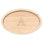 Cutting Board Company 15-Inch x 24-Inch Oval Wood Monogram Letter &quot;A&quot; Trencher Board in Maple