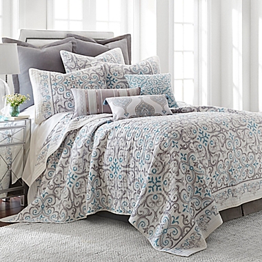 Levtex Home Massana Reversible Quilt Set in Grey/Blue. View a larger version of this product image.