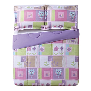 Happy Owls 2-Piece Twin Comforter Set in Pink/Purple. View a larger version of this product image.