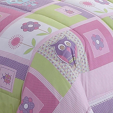 Happy Owls 2-Piece Twin Comforter Set in Pink/Purple. View a larger version of this product image.