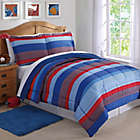 Alternate image 0 for Sebastian Stripe 3-Piece Full/Queen Comforter Set in Blue/Red