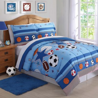 Game Day Multi Ball Sports Kids Boy Soft Bedspread Coverlet Quilt Shams 2/3PC