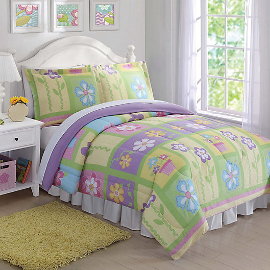 Alternate image 1 for Sweet Helena 2-Piece Twin Comforter Set in Green/Yellow