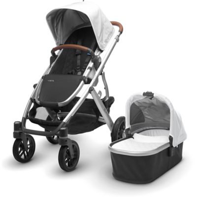 stroller with leather handle