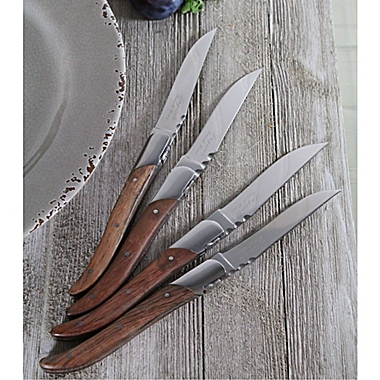 Laguiole&reg; by French Home Connoisseur Steak Knives in Rosewood (Set of 4). View a larger version of this product image.