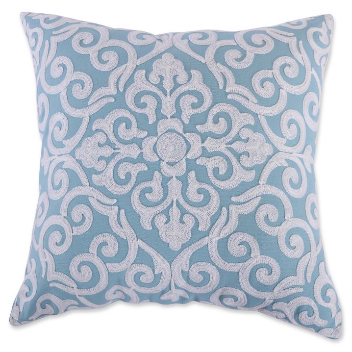 Levtex Home Massana Crewel Throw Pillow in Teal | Bed Bath and Beyond ...