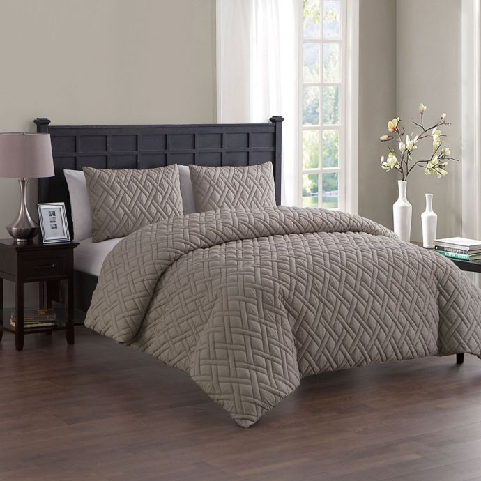 Vcny Home Lattice Embossed Duvet Cover Set Bed Bath Beyond