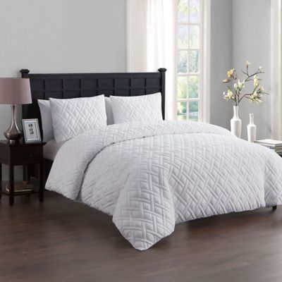 Vcny Home Lattice Embossed Duvet Cover Set Bed Bath Beyond