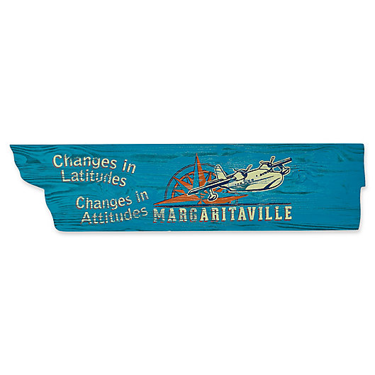 Alternate image 1 for Margaritaville® Latitude Attitude 10-Inch x 40-Inch Wall Art in Blue