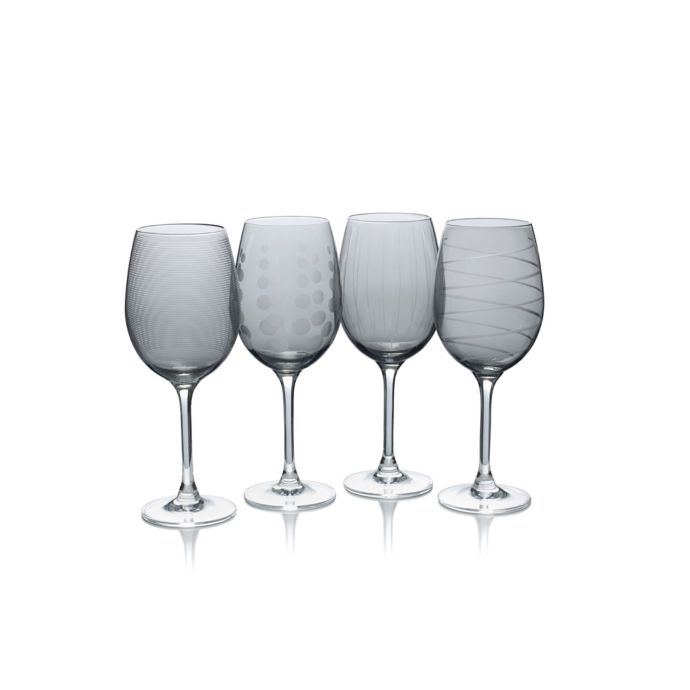 Mikasa® Cheers 16 oz. White Wine Glasses in Smoke (Set of 4) Bed Bath