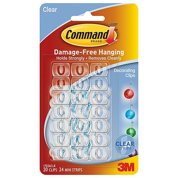 3M Command™ 20-Pack Clear Decorating Clips | Bed Bath & Beyond