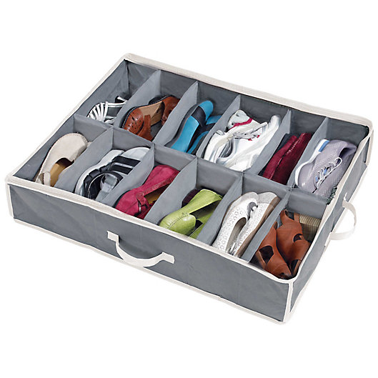 Alternate image 1 for Shoes Under™ Shoe Storage Organizer in Grey