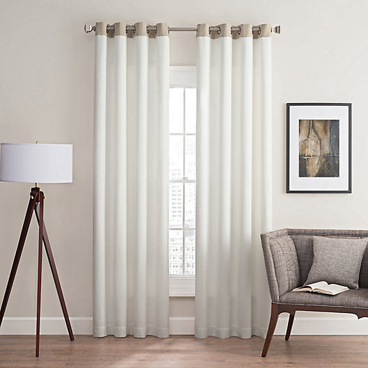 Alternate image 1 for Costas Remix 84-Inch Grommet Top Window Curtain Panel in White (Single)