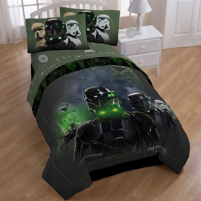 Star Wars Imperial Trooper 4 Piece Twin Comforter Set In Grey