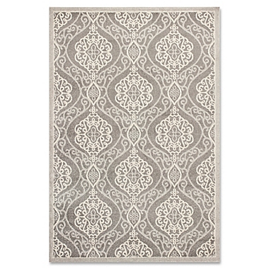 KAS Lucia Mosaic Indoor/Outdoor Rug in Silver. View a larger version of this product image.