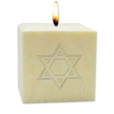Carved Solutions Eco-Luxury Star of David Citrus Escape 3-Inch Pillar Candle. View a larger version of this product image.