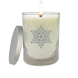 Carved Solutions Gem Collection Star of David Fancy Glass Jar Candle in White