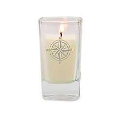 Carved Solutions Gem Collection Compass Rose Votive Candle in White