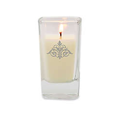 Carved Solutions Gem Collection Damask Votive Candle in White
