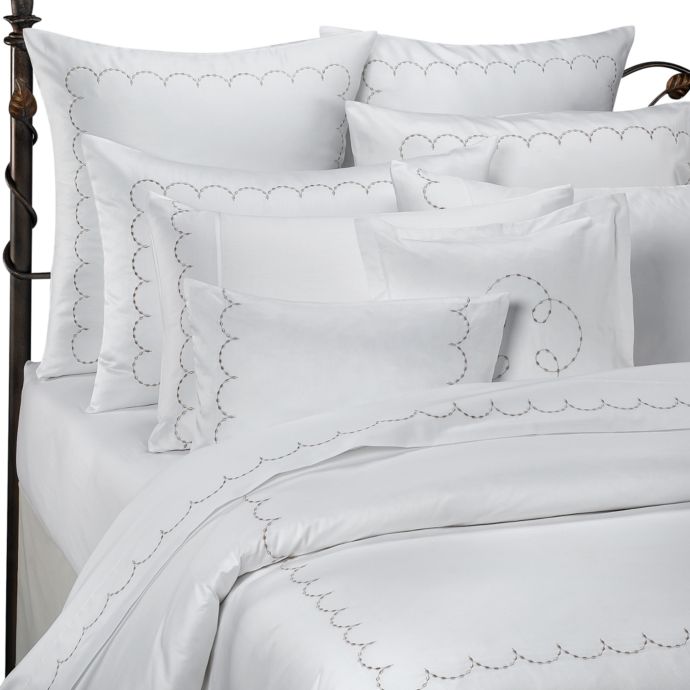 Barbara Barry Simple Scallop Duvet Cover 100 Cotton Bed Bath