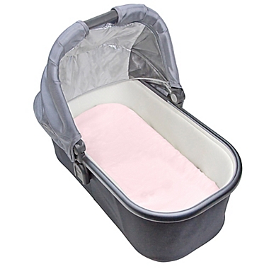 Kushies&reg; Organic Cotton Jersey Bassinet/Carriage Pad Fitted Sheet in Pink. View a larger version of this product image.