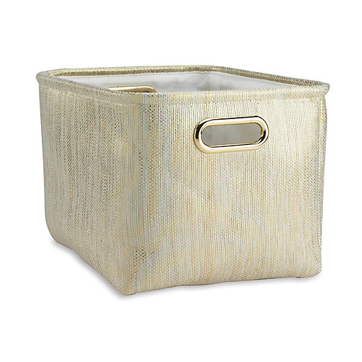 Alternate image 1 for Lambs & Ivy® Metallic Storage Basket in Gold