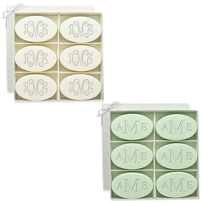 Alternate image 1 for Carved Solutions 6-Pack Signature Spa Inspire Monogrammed Oval Bar Soap
