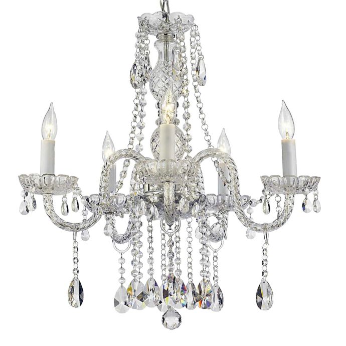 Venetian Style 5-Light Crystal Plug-In Chandelier in Clear | Bed Bath ...