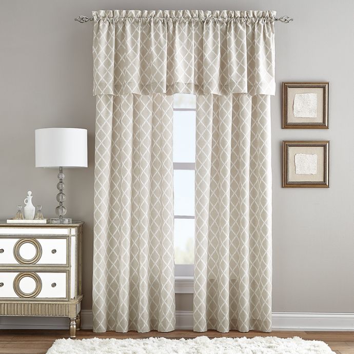 Linen Paisley Rod Pocket Window Curtain Panel In Natural