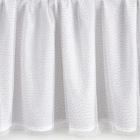 Levtex Baby Anika Polka Dot Tulle Crib Skirt In White Gold Bed