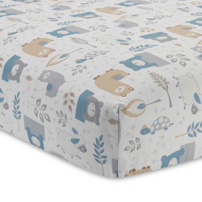 Lambs Ivy Happi By Dena Little Llama Fitted Crib Sheet Gray