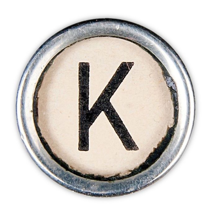 Letter2word Babes & Kiddo Typewriter Key Letter K 8.5Inch x 8.5Inch