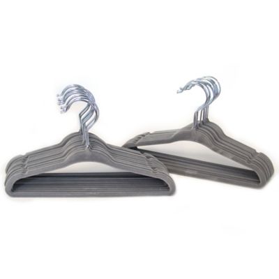 grey clothes hangers